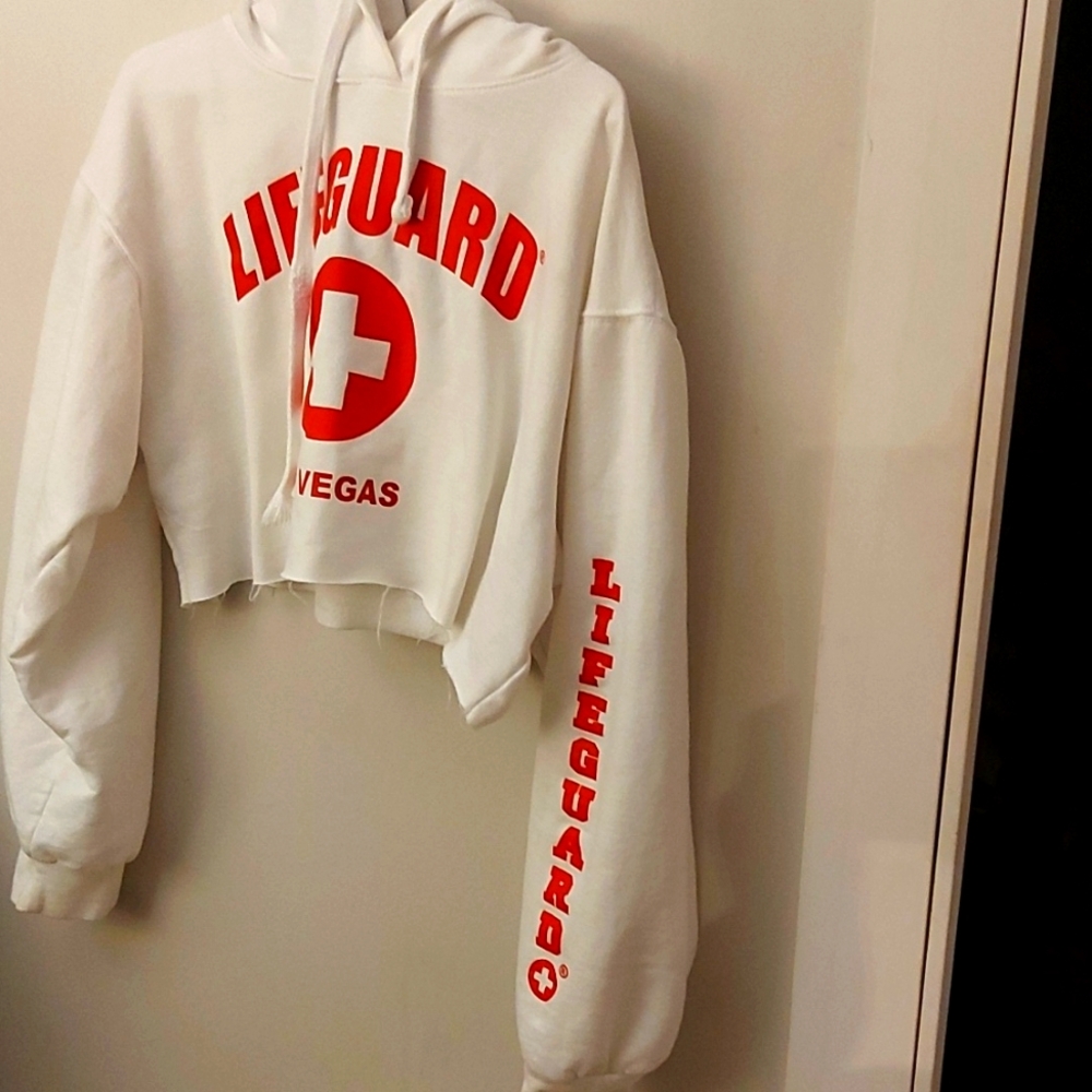 Lifeguard Las Vegas Hoody/ Cropped/ White and Red/NWOT/ Sz XL/ Womens